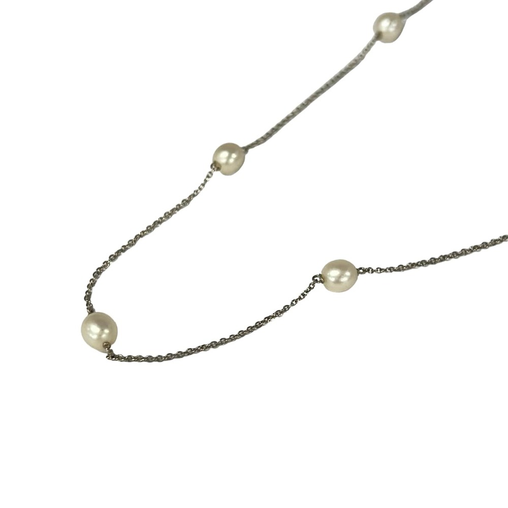 Tiffany & Co. By The Yard Necklace Silver Cream Pearl
